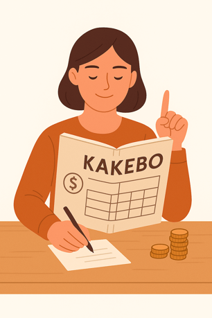 Mujer con plantilla kakebo